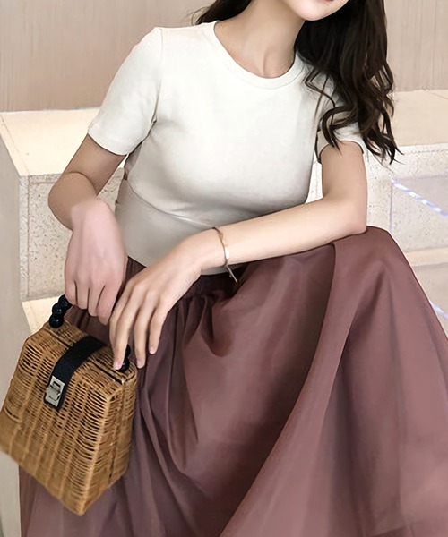 Dita（ディータ）の「ビッグリボンバックデザイントップス（Tシャツ/カットソー・レディース・ブラック/グレイッシュブルー/アイボリー・L/M）」の10枚目の写真