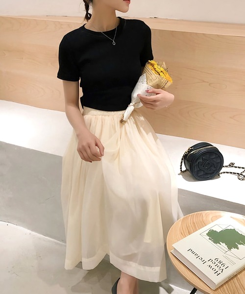Dita（ディータ）の「ビッグリボンバックデザイントップス（Tシャツ/カットソー・レディース・ブラック/グレイッシュブルー/アイボリー・L/M）」の17枚目の写真