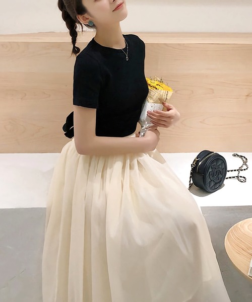 Dita（ディータ）の「ビッグリボンバックデザイントップス（Tシャツ/カットソー・レディース・ブラック/グレイッシュブルー/アイボリー・L/M）」の20枚目の写真