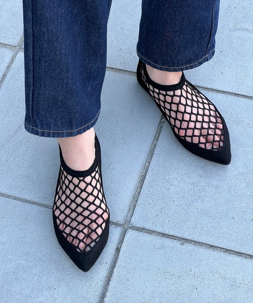 chuclla（チュクラ）の「ポインテッド フラットメッシュシューズ chs22s005（パンプス・レディース・ブラック・39/36/38/37/40）」の8枚目の写真