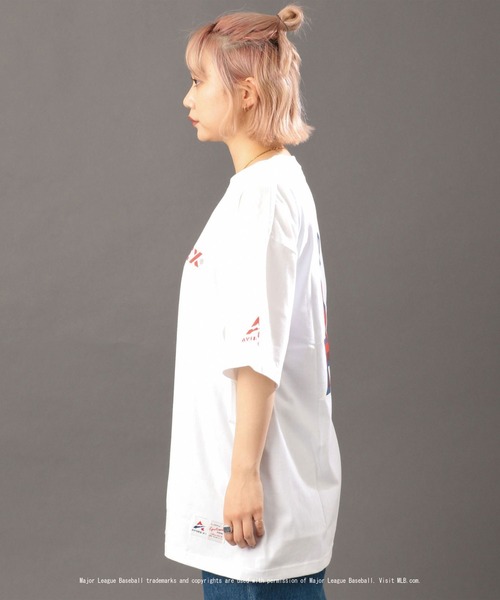 AVIREX（アヴィレックス）の「【MLB×AVIREX】エンジェルス Tシャツ/ANGELS T-SHIRT（Tシャツ/カットソー・レディース・レッド/ホワイト・LARGE/XX-LARGE/SMALL/X-LARGE/MEDIUM）」の6枚目の写真