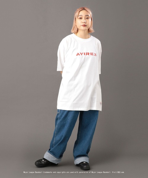 AVIREX（アヴィレックス）の「【MLB×AVIREX】エンジェルス Tシャツ/ANGELS T-SHIRT（Tシャツ/カットソー・レディース・レッド/ホワイト・LARGE/XX-LARGE/SMALL/X-LARGE/MEDIUM）」の11枚目の写真