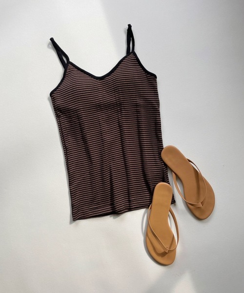 JUGLANS(ユグランス)の「☆ 【Miller】Cup Cami RM211-247(キャミソール・レディース・パープル/ネイビー/ブラウン/グレー/レッド/オフホワイト/ピンク/ライム/ミント/グリーン系1/グリーン系2/ブルー系1/ブルー系2/オレンジ系1/オレンジ系2・FREE)」の4枚目の写真