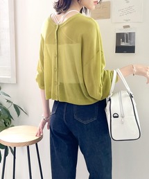 【mily bilet】日焼け・冷房対策にも頼れる1枚!透け感×ショート丈の2WAY♪色違いで欲しくなる、2wayショート丈カーディガン