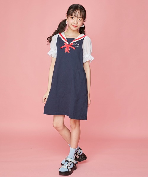 JENNI love（ジェニィラブ）の「ギンガムリボンクルーソックス（ソックス/靴下・キッズ・ブラック/オフホワイト/サックスブルー・19-21cm/22-24cm）」の9枚目の写真