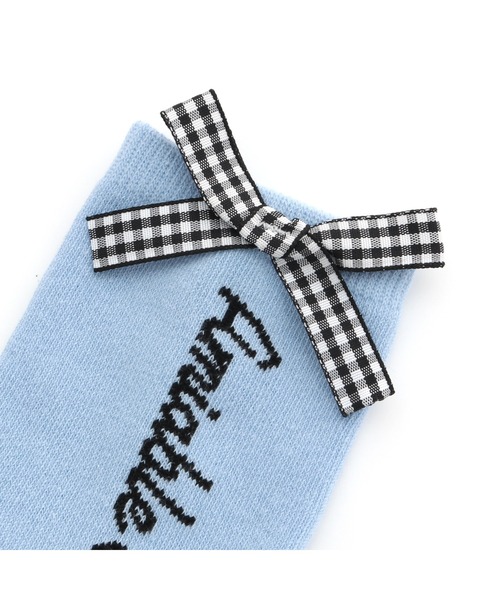 JENNI love（ジェニィラブ）の「ギンガムリボンクルーソックス（ソックス/靴下・キッズ・ブラック/オフホワイト/サックスブルー・19-21cm/22-24cm）」の10枚目の写真