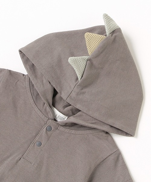 b・ROOM（ビールーム）の「がおー！恐竜ロンパース（ロンパース・キッズ・ブルーグレー/ベージュ/チャコール・70cm/80ｃｍ）」の8枚目の写真