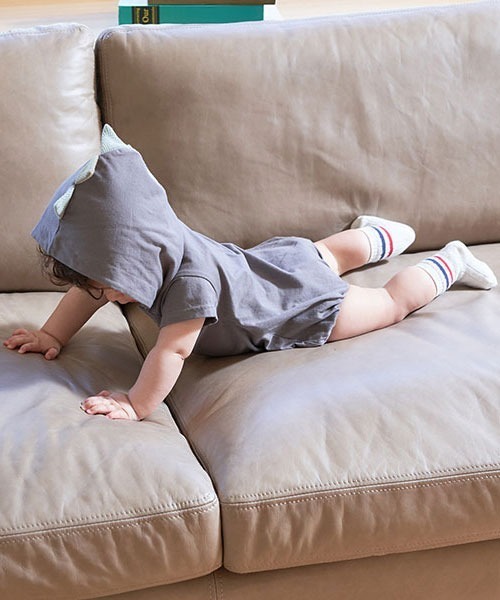 b・ROOM（ビールーム）の「がおー！恐竜ロンパース（ロンパース・キッズ・ブルーグレー/ベージュ/チャコール・70cm/80ｃｍ）」の11枚目の写真