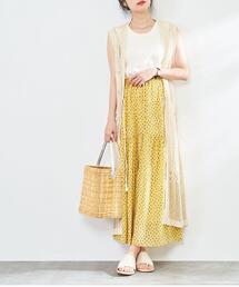 coen | Market（マーケット）レース編みロングベスト(ベスト)