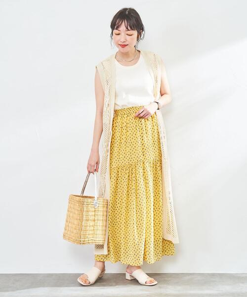 coen（コーエン）の「Market（マーケット）レース編みロングベスト（ベスト・レディース・レッド/ナチュラル・FREE）」の13枚目の写真