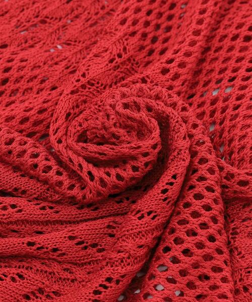 coen（コーエン）の「Market（マーケット）レース編みロングベスト（ベスト・レディース・レッド/ナチュラル・FREE）」の6枚目の写真