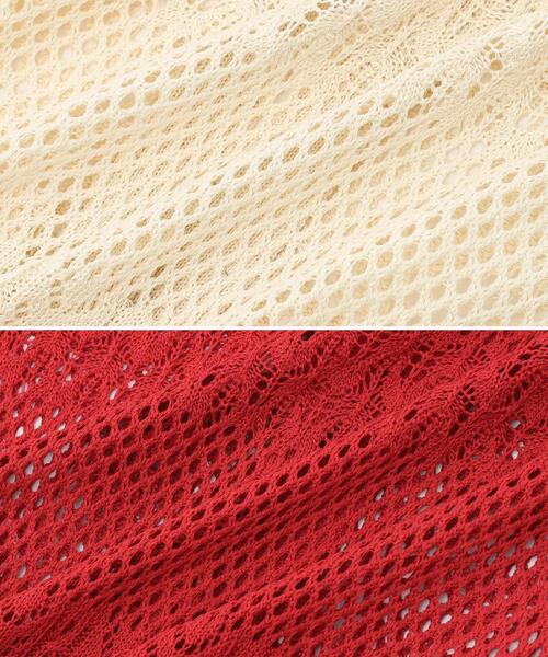 coen（コーエン）の「Market（マーケット）レース編みロングベスト（ベスト・レディース・レッド/ナチュラル・FREE）」の11枚目の写真