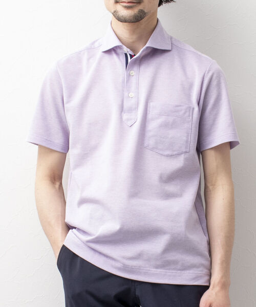 NOLLEY'S goodman（ノーリーズグッドマン）の「T/Cカノコ ニットテープ ポロシャツ(※吸水速乾、ビジネスにも)（ポロシャツ・メンズ・ホワイト/チャコールグレー/ネイビー/ピンク/ブルー/ラベンダー・M/L/S/XL/XXL）」の5枚目の写真