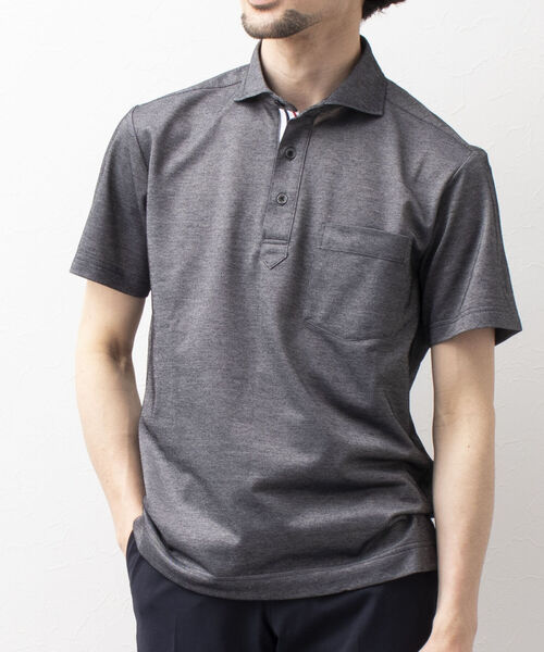 NOLLEY'S goodman（ノーリーズグッドマン）の「T/Cカノコ ニットテープ ポロシャツ(※吸水速乾、ビジネスにも)（ポロシャツ・メンズ・ホワイト/チャコールグレー/ネイビー/ピンク/ブルー/ラベンダー・M/L/S/XL/XXL）」の2枚目の写真