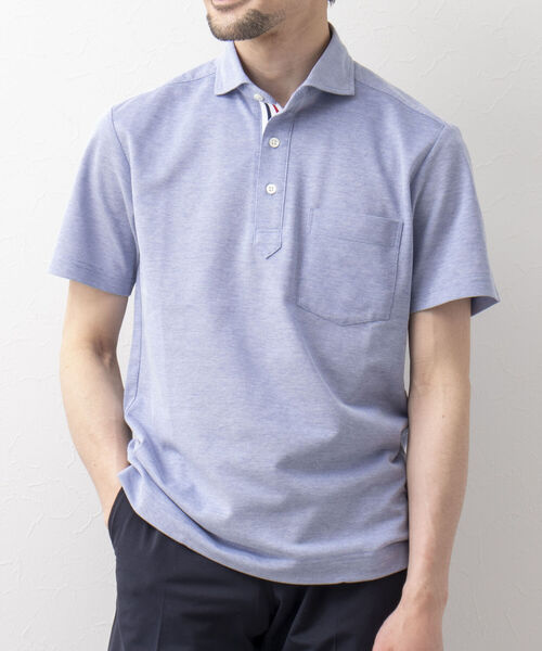 NOLLEY'S goodman（ノーリーズグッドマン）の「T/Cカノコ ニットテープ ポロシャツ(※吸水速乾、ビジネスにも)（ポロシャツ・メンズ・ホワイト/チャコールグレー/ネイビー/ピンク/ブルー/ラベンダー・M/L/S/XL/XXL）」の4枚目の写真