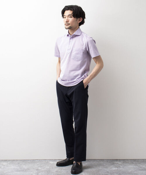 NOLLEY'S goodman（ノーリーズグッドマン）の「T/Cカノコ ニットテープ ポロシャツ(※吸水速乾、ビジネスにも)（ポロシャツ・メンズ・ホワイト/チャコールグレー/ネイビー/ピンク/ブルー/ラベンダー・M/L/S/XL/XXL）」の10枚目の写真