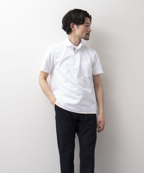 NOLLEY'S goodman（ノーリーズグッドマン）の「T/Cカノコ ニットテープ ポロシャツ(※吸水速乾、ビジネスにも)（ポロシャツ・メンズ・ホワイト/チャコールグレー/ネイビー/ピンク/ブルー/ラベンダー・M/L/S/XL/XXL）」の11枚目の写真