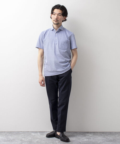 NOLLEY'S goodman（ノーリーズグッドマン）の「T/Cカノコ ニットテープ ポロシャツ(※吸水速乾、ビジネスにも)（ポロシャツ・メンズ・ホワイト/チャコールグレー/ネイビー/ピンク/ブルー/ラベンダー・M/L/S/XL/XXL）」の8枚目の写真