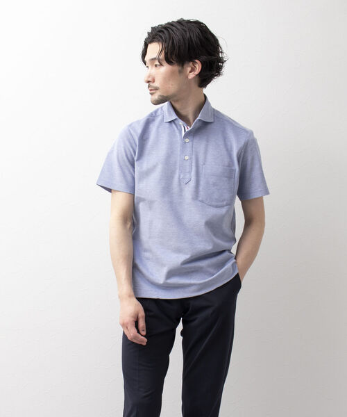 NOLLEY'S goodman（ノーリーズグッドマン）の「T/Cカノコ ニットテープ ポロシャツ(※吸水速乾、ビジネスにも)（ポロシャツ・メンズ・ホワイト/チャコールグレー/ネイビー/ピンク/ブルー/ラベンダー・M/L/S/XL/XXL）」の22枚目の写真