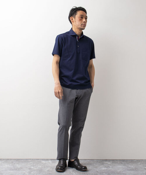 NOLLEY'S goodman（ノーリーズグッドマン）の「T/Cカノコ ニットテープ ポロシャツ(※吸水速乾、ビジネスにも)（ポロシャツ・メンズ・ホワイト/チャコールグレー/ネイビー/ピンク/ブルー/ラベンダー・M/L/S/XL/XXL）」の17枚目の写真