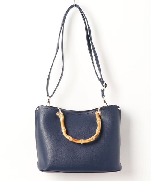 Abahouse Devinette(ドゥヴィネット)の「【Avancer】バンブーハンドルバッグ(ハンドバッグ・レディース・グレイッシュベージュ/ピンク系その他/ネイビー・フリー)」の7枚目の写真