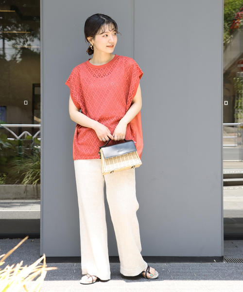 B.C STOCK(ベーセーストック)の「リングジャガードカットプルオーバー(Tシャツ/カットソー・レディース・ホワイト/ブラック/レッド・FREE)」の21枚目の写真