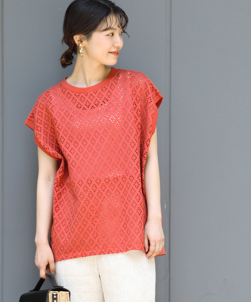 B.C STOCK(ベーセーストック)の「リングジャガードカットプルオーバー(Tシャツ/カットソー・レディース・ホワイト/ブラック/レッド・FREE)」の20枚目の写真