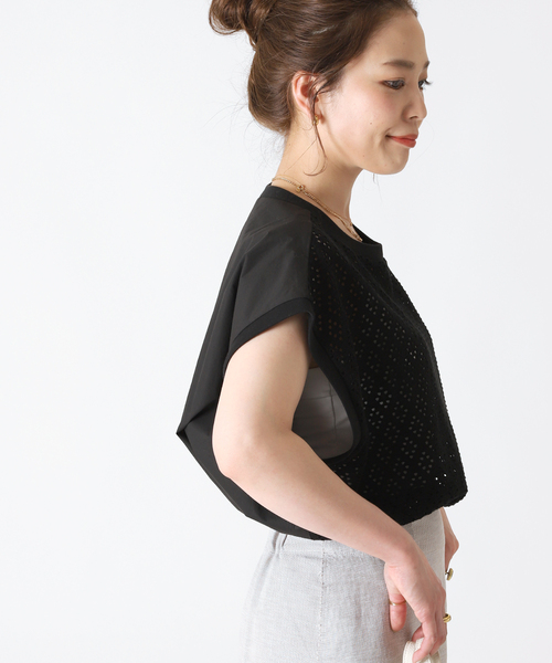 B.C STOCK(ベーセーストック)の「リングジャガードカットプルオーバー(Tシャツ/カットソー・レディース・ホワイト/ブラック/レッド・FREE)」の11枚目の写真