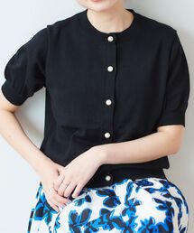 le.coeur blanc | パールボタンコットンクルーカーディガン(ニット/セーター)