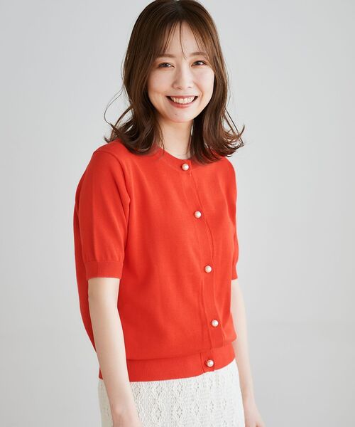 le.coeur blanc（ルクールブラン）の「パールボタンコットンクルーカーディガン（ニット/セーター・レディース・ブラック/レッド/ホワイト系その他/オフホワイト・38）」の14枚目の写真