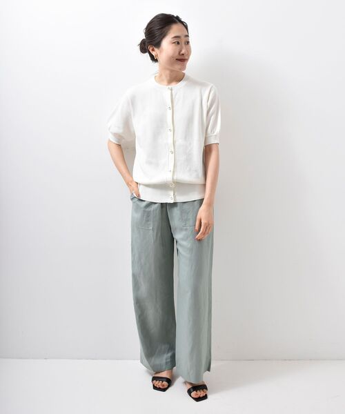 le.coeur blanc（ルクールブラン）の「パールボタンコットンクルーカーディガン（ニット/セーター・レディース・ブラック/レッド/ホワイト系その他/オフホワイト・38）」の12枚目の写真