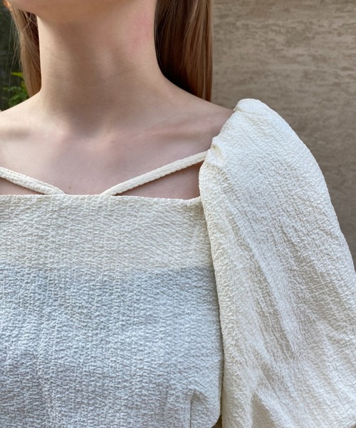 one after another NICE CLAUP（ワンアフターアナザーナイスクラップ）の「モダンスリーブブラウス（シャツ/ブラウス・レディース・イエロー系その他/モカ/アイボリー/オレンジ/ブラック・FREE）」の6枚目の写真