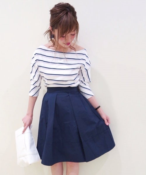 Chico（チコ）の「グロングランSK（スカート・レディース・ホワイト/ベージュ/ネイビー・FREE）」の3枚目の写真