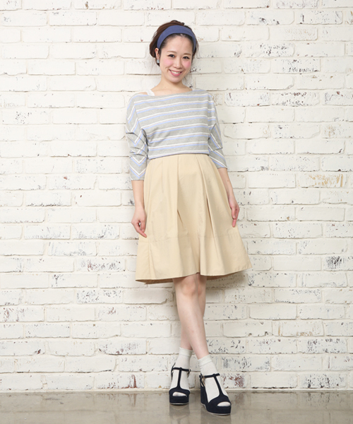 Chico（チコ）の「グロングランSK（スカート・レディース・ホワイト/ベージュ/ネイビー・FREE）」の6枚目の写真
