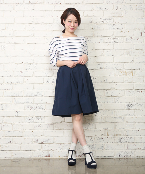 Chico（チコ）の「グロングランSK（スカート・レディース・ホワイト/ベージュ/ネイビー・FREE）」の7枚目の写真