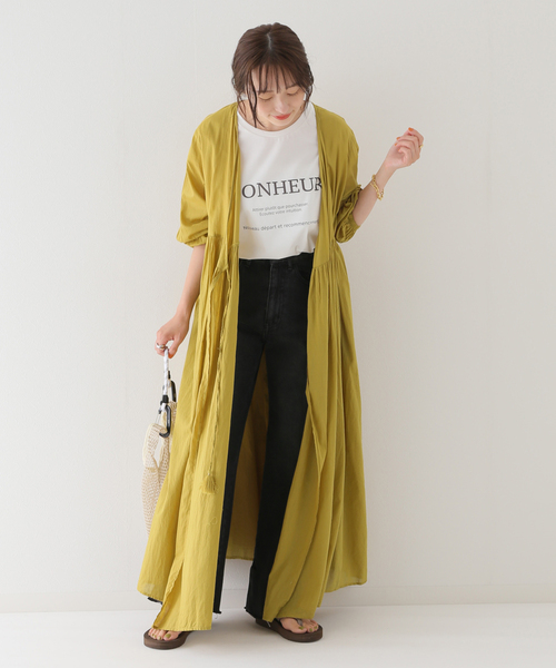 B.C STOCK(ベーセーストック)の「カシュクールワンピース(ワンピース・レディース・ホワイト/ブラック/イエロー・FREE)」の3枚目の写真