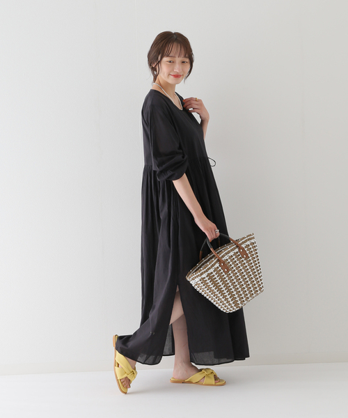 styling/人気のバックカシュクールワンピース　超美品　オフホワイト Newアデル ガーゼカシュクールワンピース アイボリー M→L