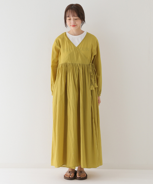 B.C STOCK(ベーセーストック)の「カシュクールワンピース(ワンピース・レディース・ホワイト/ブラック/イエロー・FREE)」の10枚目の写真
