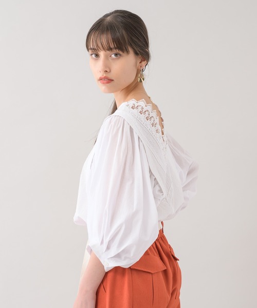 ROSIEE（ロージー）の「ROSIEE バックレースシアースリーブブラウス（シャツ/ブラウス・レディース・ブラック/ホワイト・FREE）」の13枚目の写真