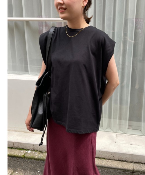 LOWRYS FARM（ローリーズファーム）の「タックコクーンノースリーブ　346351（Tシャツ/カットソー・レディース・ホワイト/ブラック/グリーン・FREE）」の19枚目の写真