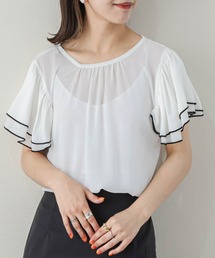 フリル袖シアーブラウス
