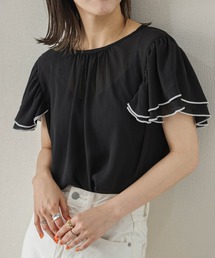 フリル袖シアーブラウス