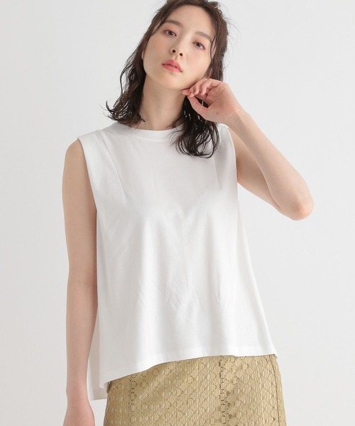 Andemiu（アンデミュウ）の「シルケットスムースカットソー348140（Tシャツ/カットソー・レディース・ホワイト/ブルー/ブラック/パープル・FREE）」の5枚目の写真