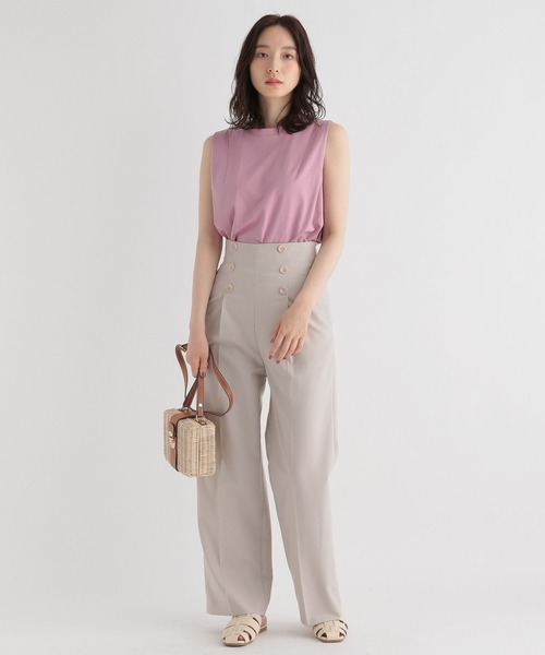 Andemiu（アンデミュウ）の「シルケットスムースカットソー348140（Tシャツ/カットソー・レディース・ホワイト/ブルー/ブラック/パープル・FREE）」の6枚目の写真