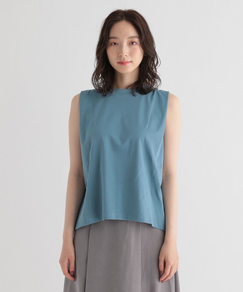 Andemiu（アンデミュウ）の「シルケットスムースカットソー348140（Tシャツ/カットソー・レディース・ホワイト/ブルー/ブラック/パープル・FREE）」の13枚目の写真