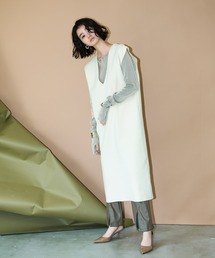 AIC. | Vネックニットロングワンピース(ジャンパースカート)