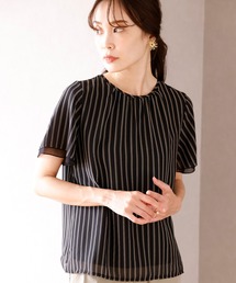 ストライプシフォンTブラウス