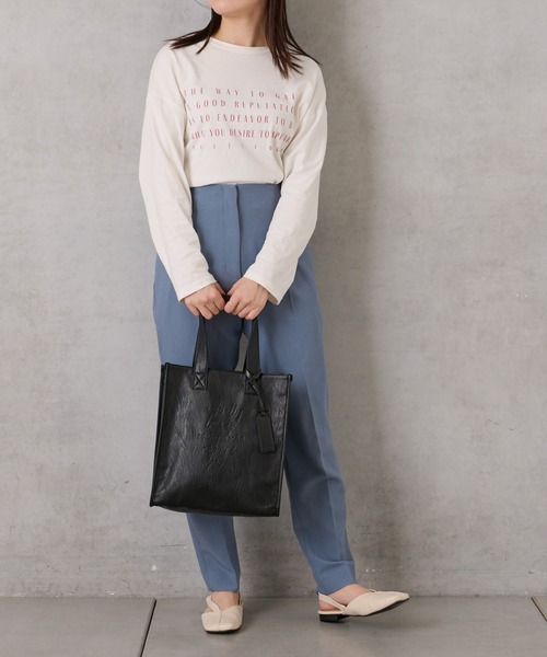 Actually(アクチュアリー)の「ウォッシャブル トートバッグ 手洗い可能(ハンドバッグ・レディース・ブラック/シルバー・フリー)」の4枚目の写真