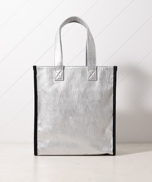 Actually(アクチュアリー)の「ウォッシャブル トートバッグ 手洗い可能(ハンドバッグ・レディース・ブラック/シルバー・フリー)」の12枚目の写真