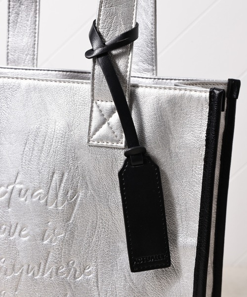Actually(アクチュアリー)の「ウォッシャブル トートバッグ 手洗い可能(ハンドバッグ・レディース・ブラック/シルバー・フリー)」の15枚目の写真